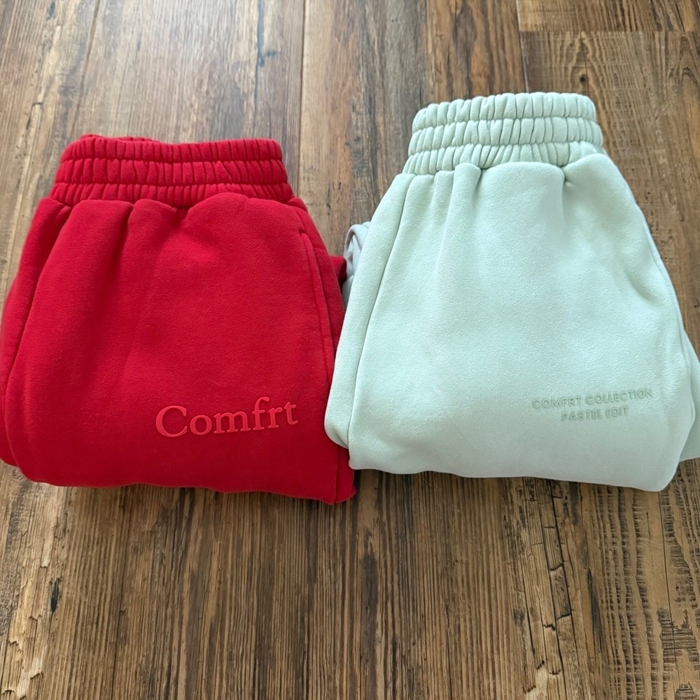 Comfrt Sweatpants Womens Small Red Mint Green Pastel Joggers Sweatpants Bundle❤️